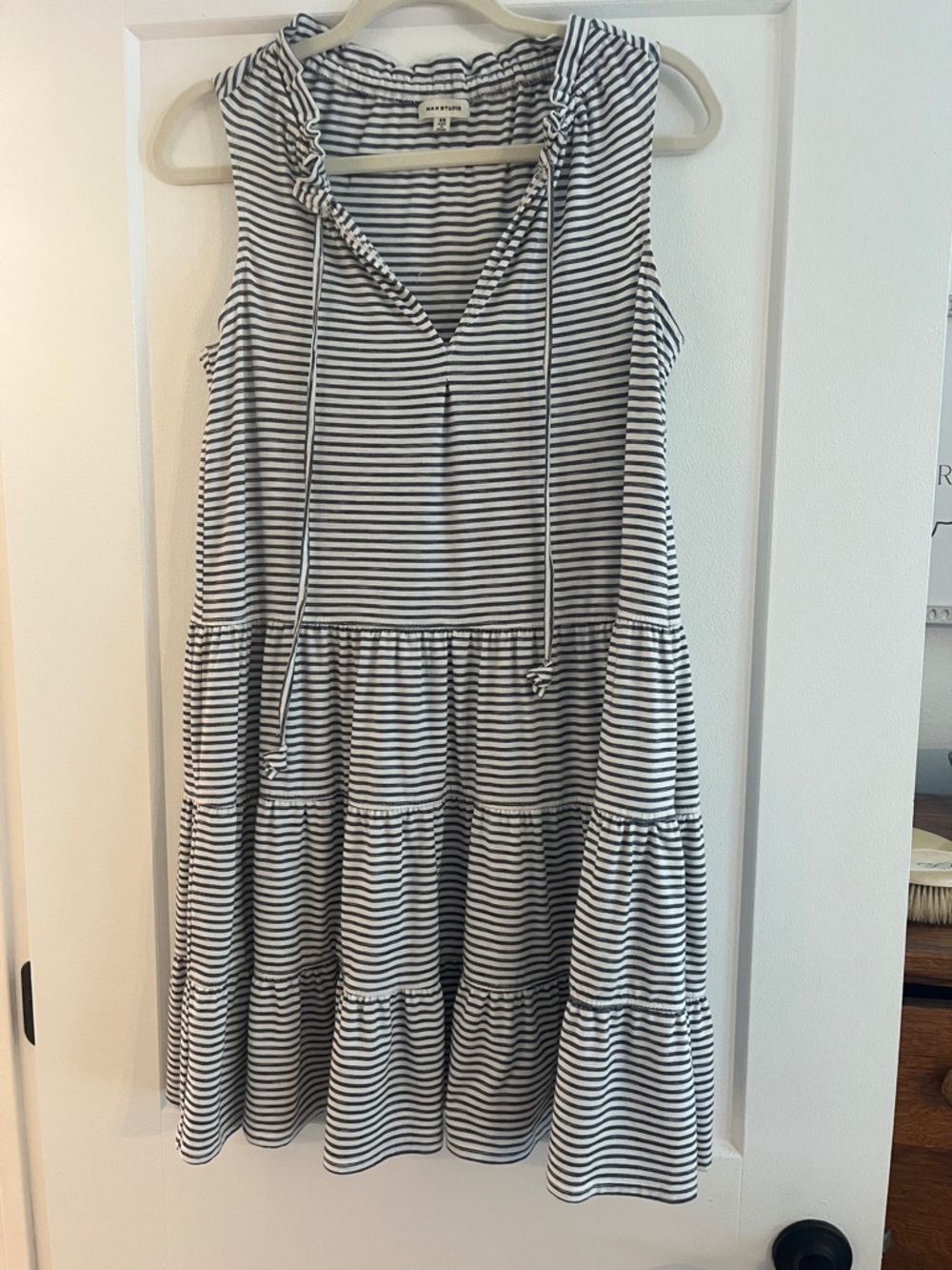 LAST CHANCE! Max Studio Navy and White Striped Women’s Dress